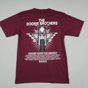 Doobie Brothers Shirt Mens Medium Maroon 2008 Rockin Down The Highway Tour Tee